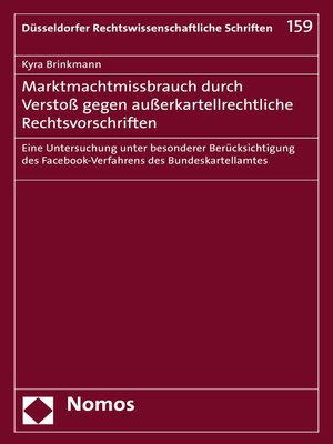 cover image of Marktmachtmissbrauch durch Verstoß gegen außerkartellrechtliche Rechtsvorschriften
